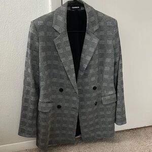 Express Charcoal Checkered Jacket